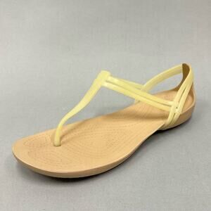 Crocs‎ Isabella t-strap jelly comfort sandal in oyster/gold women's size 9